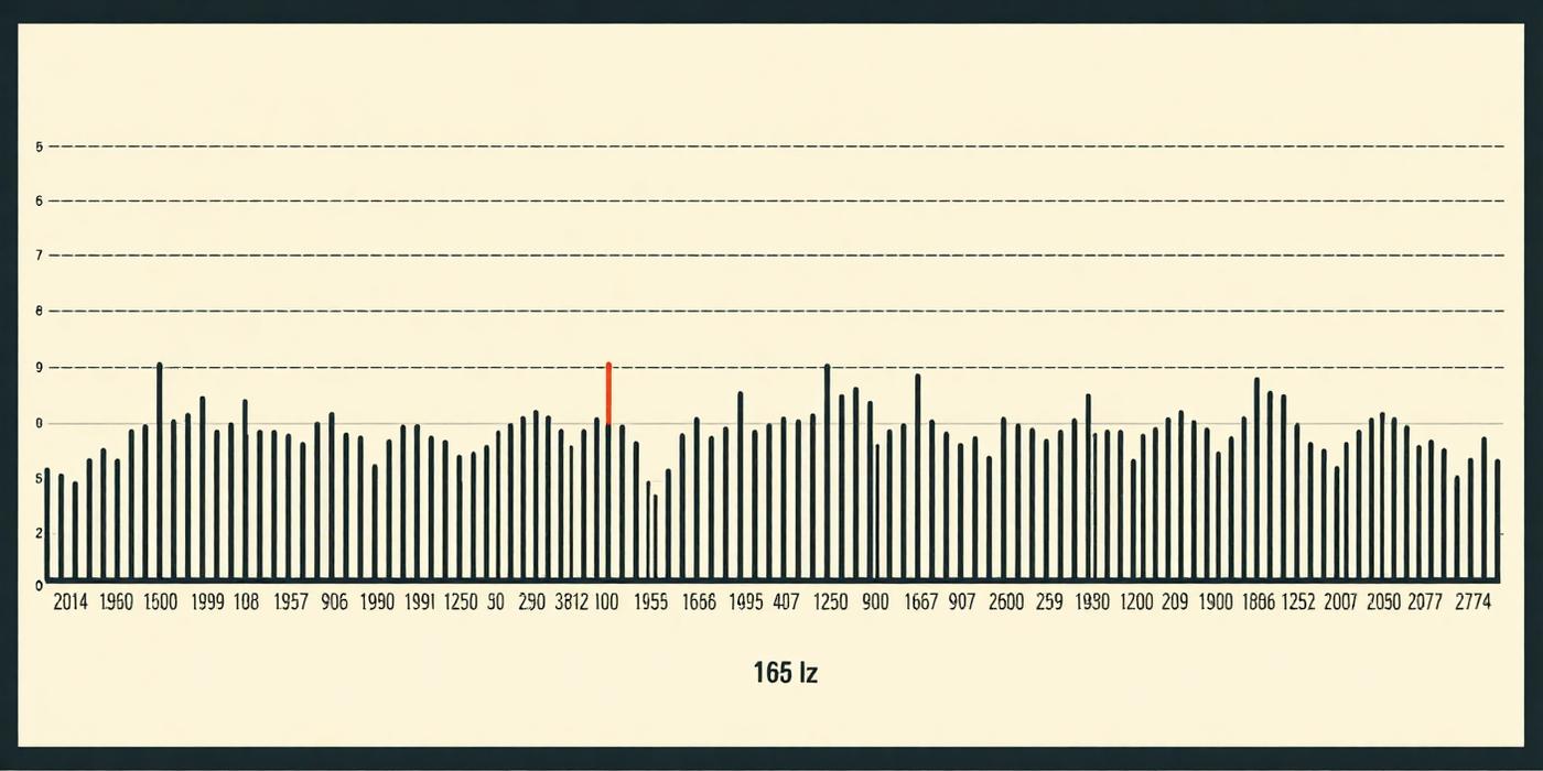 Frequency spectrum showing the 165 Hz resonance peak
